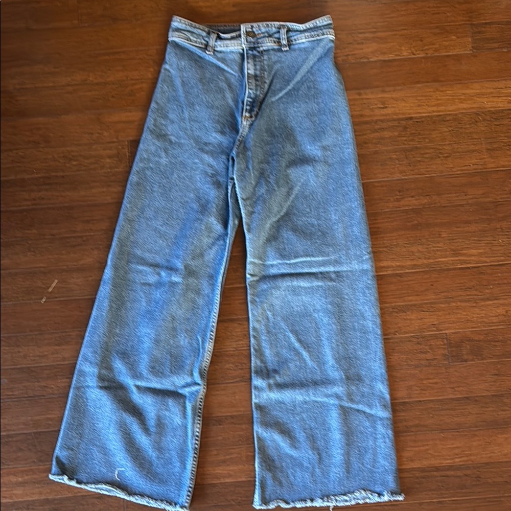 Zara Denim Flare Wide-Leg Jeans